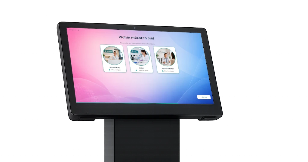 SmartKiT Touchoberfläche zur Auswahl einer Anlaufstelle