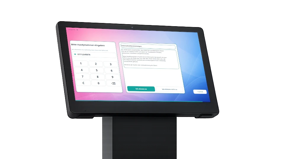 SmartKiT Touchoberfläche zur Eingabe einer Handynummer